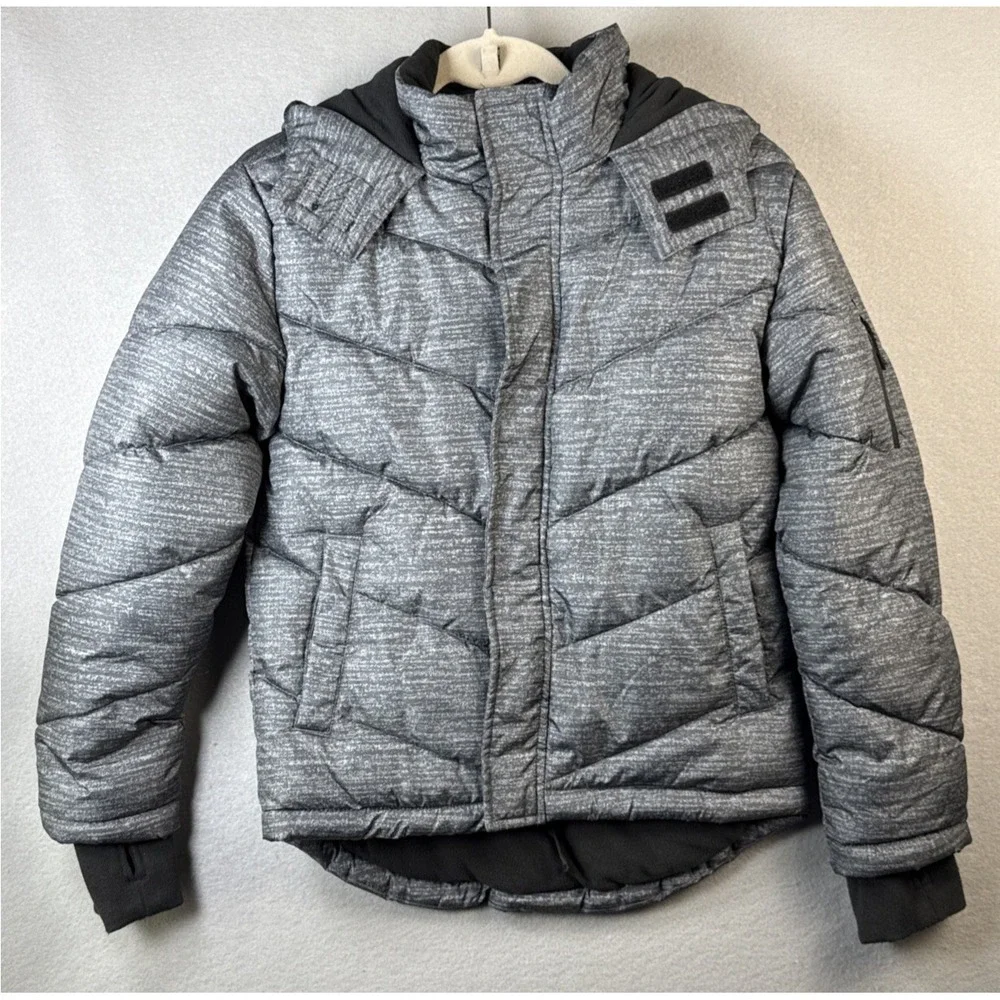 Arizona Puffer‎ Jacket Kids M 10/12 Gray Fleece Lined Hooded Heavyweight Winter